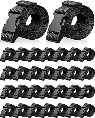 30 Pack 78 x 1 Inch Strap Buckle Packing Straps Luggage Straps Suitcase Adjustable Belt Utility Straps with Buckle