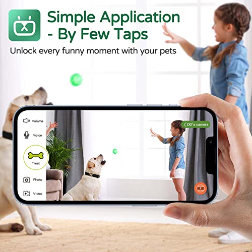 CENGCEN Pet Monitoring Camera Dog Treat Dispenser Two-Way Audio HD WiFi Dog Camera with 130° View, Remote Tossing App… - Image 5