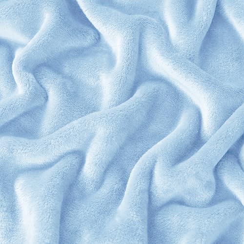 COOVA Oversized King Fleece Blanket 120x138 inches, Soft Cozy Warm Giant Extra Large 10'x11.5' Blanket for Bed, Sofa, Couch,Travel, Camping, California Huge Flannel Big Throw Blanket, Sky Blue
