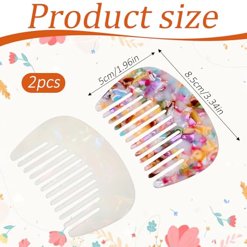 Peines de dientes anchos mini para cabello - 2 piezas miniatura 2