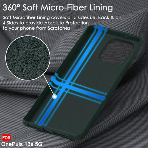 Image of TheGiftKart Liquid Silicone Back Cover Case for OnePlus 13s 5G | Soft Micro-Fibre Lining Inside | Camera & Screen Protection | Shockproof Back Cover Case for OnePlus 13s 5G (Silicone, Green)