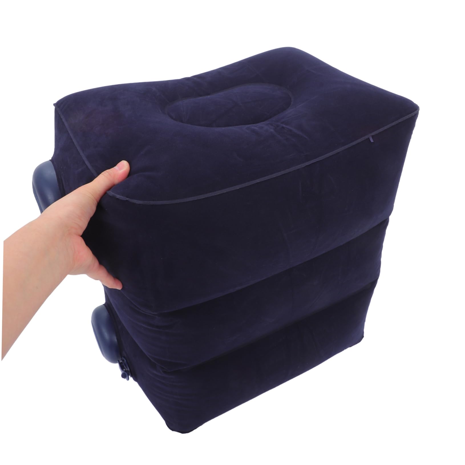SHINEOFI Inflable Reposapiés Ajustable con Diseño Ergonómico de Tres para y Oficina Cojín Multifuncional y Portátil para Largos