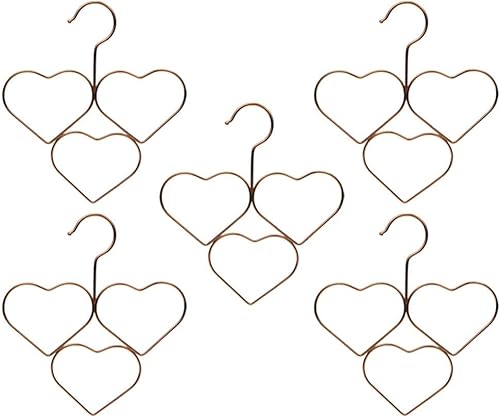 LIFKOME Percha de metal para bufandas, 8 unidades, forma de corazón, antideslizante, para colgar bufandas, colgar leggings, armario, ahorro de