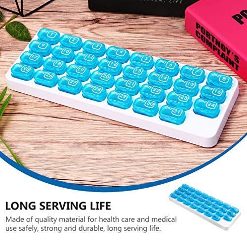 Angoily Caixa Do Comprimido Mensal 31 Compartimentos Pílula Pílula Organizador Titular Medicina Stor