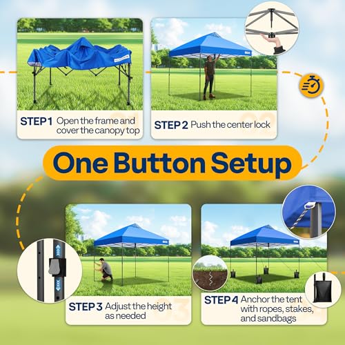 Image of VIVOHOME 8x8ft Pop Up Canopy Tent One Push Setup