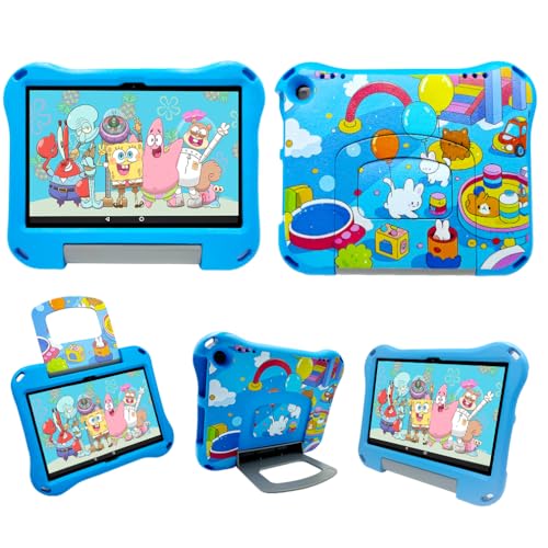 Riaour Kids Case for iPad 5th/6th Generation iPad Air 2 Case with Screen Protector (9.7-inch 2017/2018) iPad Pro 9.7 Durable Shockproof Protective Cover with Handle Stand for Kids (Blue)