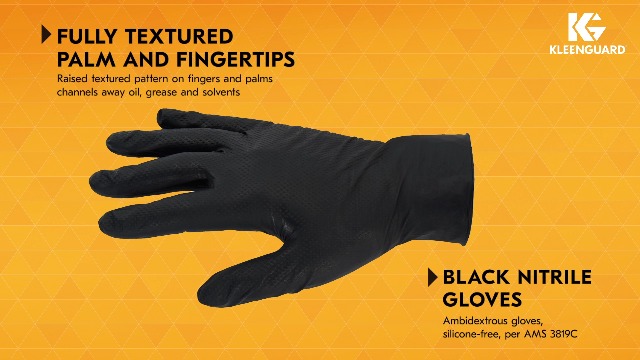 Amazon.com: Kleenguard™ Kraken Grip Fully Textured Black Nitrile