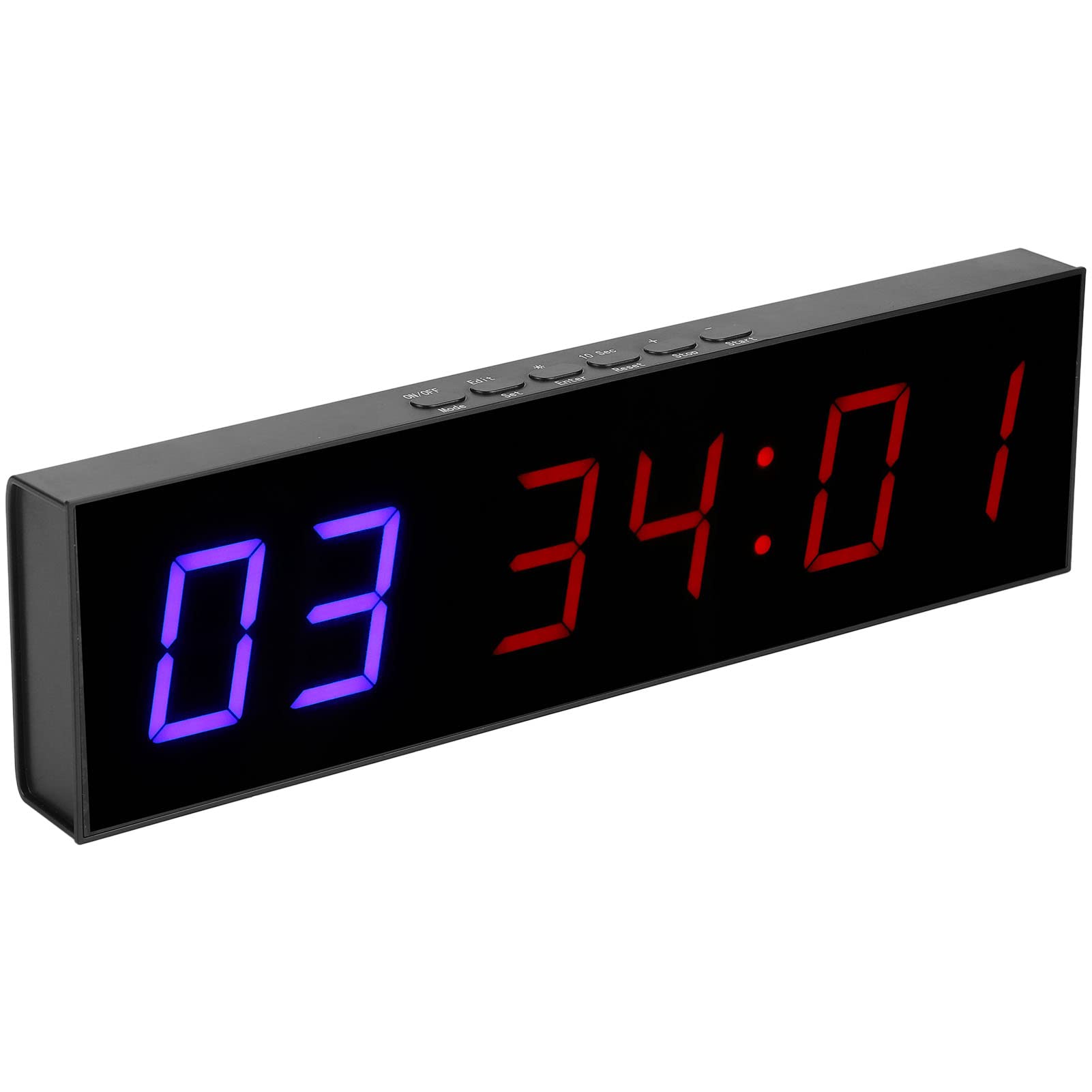 gym timer, 12 24 hour clock 5 functions ac110~240v countdown up stopwatch for home eu plug