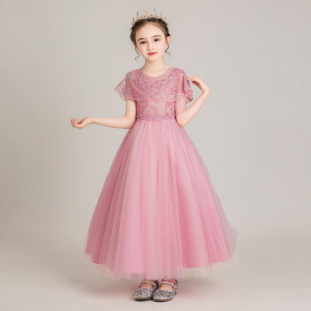 Amazon.co.jp: ピンク 120センチ ドレス 子供 ピアノ 発表会 女の子  