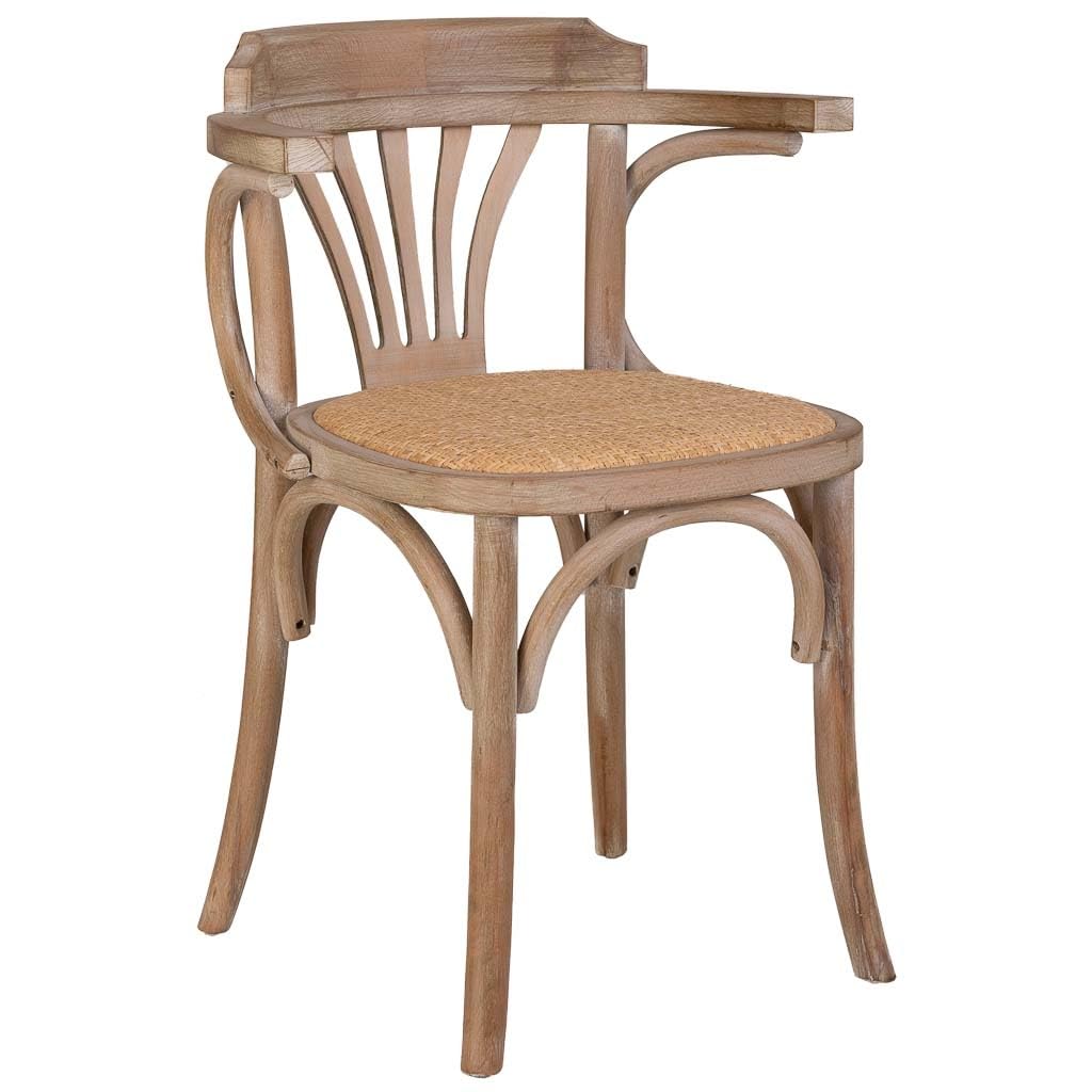 WANDERLUST DECO Silla de Madera y asiento de ratán 40x40x80h cm