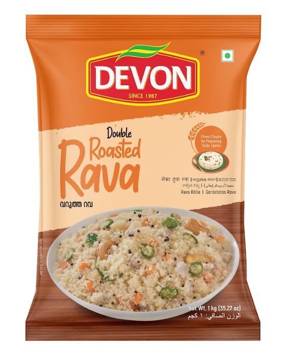 Devon Foods Double Roasted Rava – Premium Semolina for Upma, Halwa ...