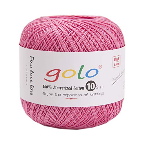 Image of golo Crochet Thread Size 10 Pink Yarn Crochet Yarn for Beginners Cotton Yarn for Crocheting pink-104