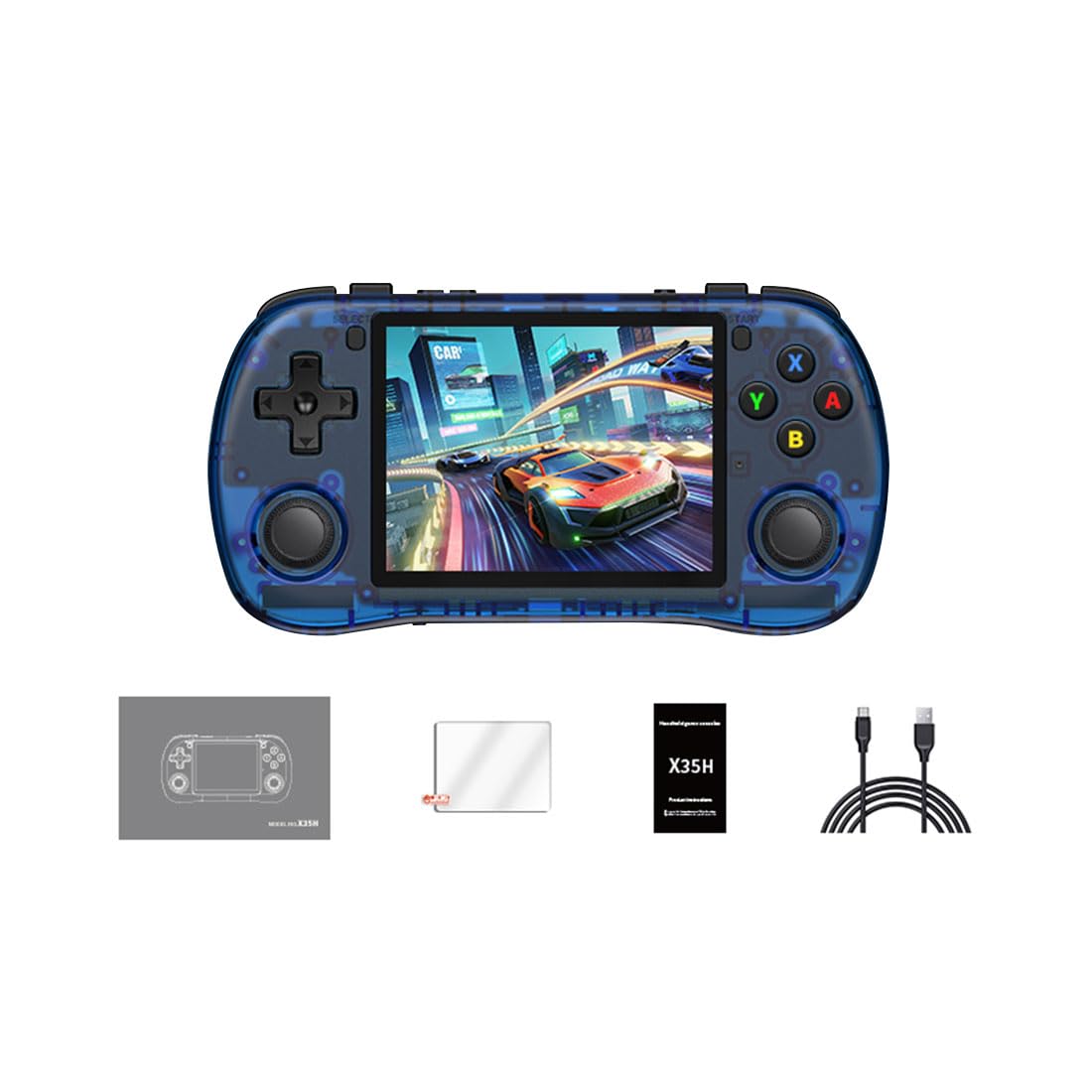 ConsoleXpress X35H Retro Handheld Gaming Console, 3.5-Inch 640*480 IPS Screen RK3566 CPU Linux System Portable Rechargeable Arcade Video Game Consoles