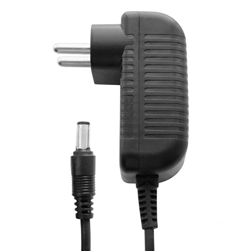 LRIPL 12V 1Amp Power Adapter with 2.5mm Pin 1 Meter Cable | Heavy Duty SMPS Converter Supply for Router, CCTV, DVR, NVR, Set Top Box & LCD Monitor & Electronic Devices - BIS Certified