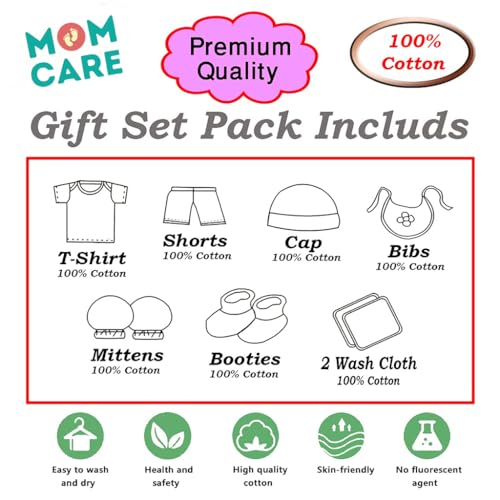 Image of MOM CARE Newborn Baby Gift Set Has All Newborn Baby Essential Clothes in Baby Gift Set for or Girls Unisex 9 pcs (Blue)