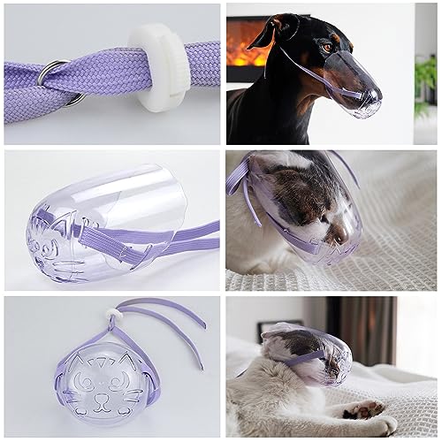 hokojix Cat Muzzle for Grooming AntiBite Kitten Transparent Muzzle Breathable Pet Face Mask Safety Muzzle for Nail Clipping, 30cm, Clear