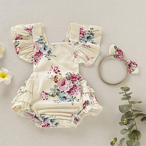 Baobaolai Macacão Infantil com Estampa Floral