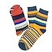 4 Pack Colorful Stripe Cotton Ankle CasualCrew Socks Vintage Style Sport Sock, Large