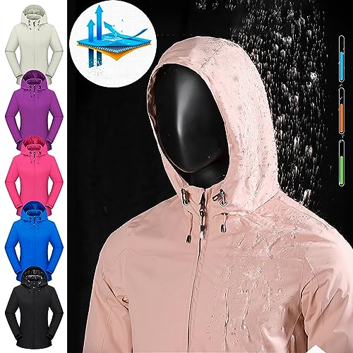 Chaqueta impermeable mujer senderismo softshell con capucha ajustable para otoño invierno 5