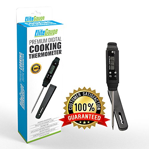EliteGauge Digital Cooking Thermometer - Best For Cooking Food, Grilling Meat, Baking Pastries. - Comes With Storage Cap and Battery. Makes A Great Gift