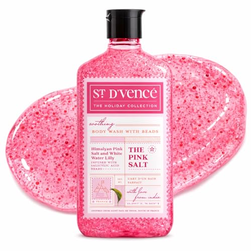 Image of ST. D'VENCE Himalayan Pink Salt Body Wash Shower Gel for Women & Men with White Water Lilly & Organic Aloe Vera| Moisturising Body Wash for Winter | Parabens & SLS Free- 300 ml