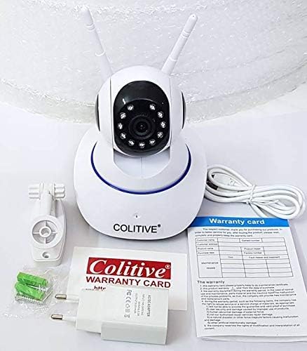 Colitive ® Wireless HD IP WiFi 128 GB SD Card Supported, 360 Degree View, Night Vision CCTV Camera for Home/Office Security (White)