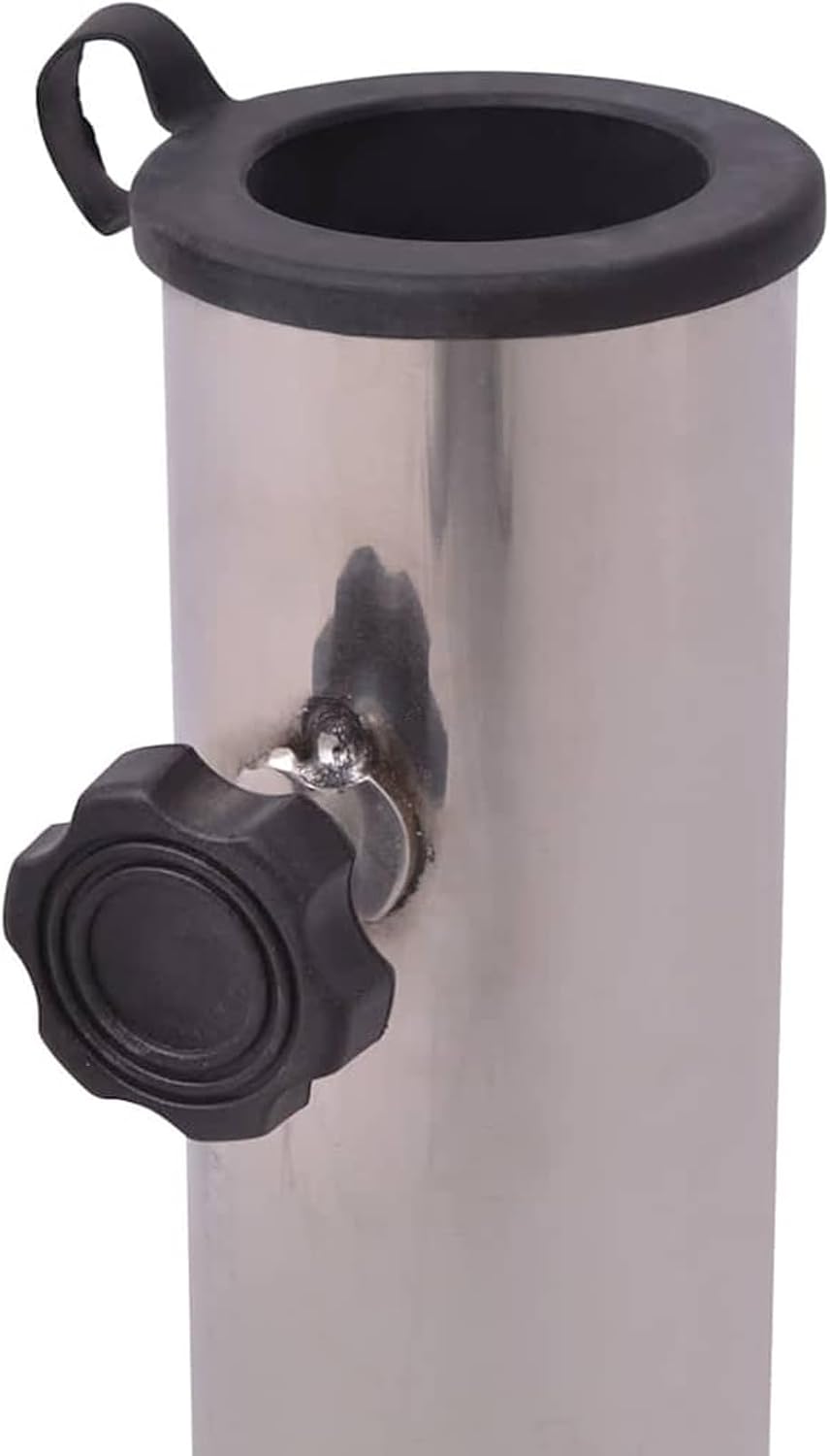 Gecheer Durable 29 kg Umbrella Stand for 3m Parasol, Polished Granite and Stainless Steel Construction, Easy to Transport, Grey Color, 45 cm Diameter, Ideal for Garden or Patio Setup