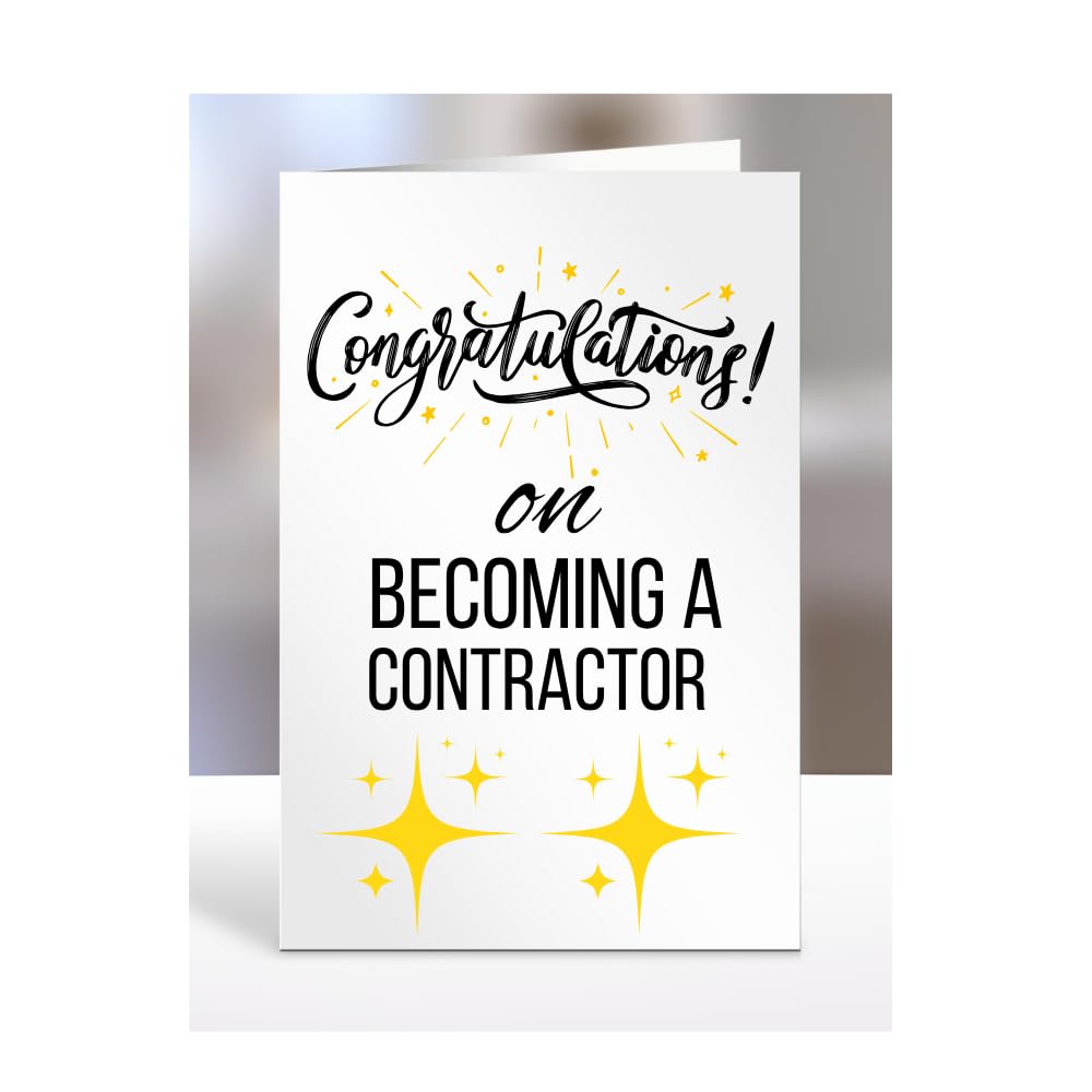 Congratulations on becoming a Contractor card, Gifts for Men, Women, Presents for Christmas, A5-79_55 โ image 1