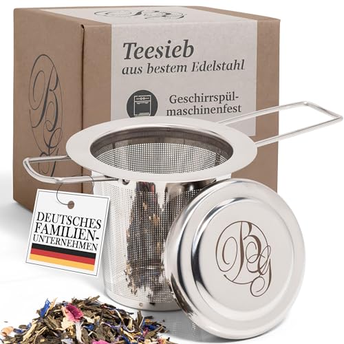Boomers Gourmet – Premium Teesieb aus Edelstahl 304 mit Deckel – Teefilter für losen Tee –...