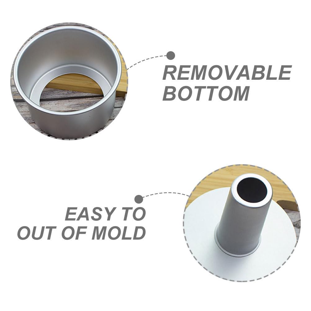 IMIKEYA Kuchenform 22cm Angel Food Cake Backform aus Aluminiumlegierung Round Cake Pan mit Abnehmbarem Boden Chiffon Kuchen Backform Donut für Backen