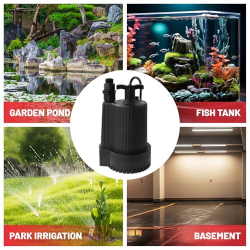 Image of SKYLINE Sump Pump, 1 /3 HP Submersible Water Pump with Multiple Adapter Options,2400 GPH High Flow and 31FT Max Lift Electric Water Pump for Pool Draining, Garden Pond, Fish Tank