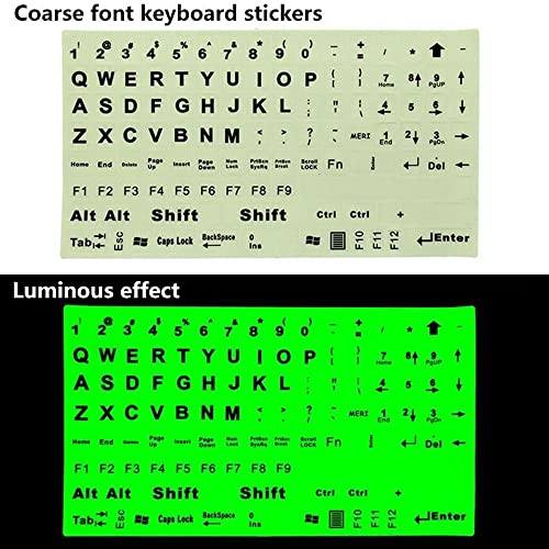 Pegatinas de Teclado en Inglés con Efecto Luz Nocturna miniatura 2