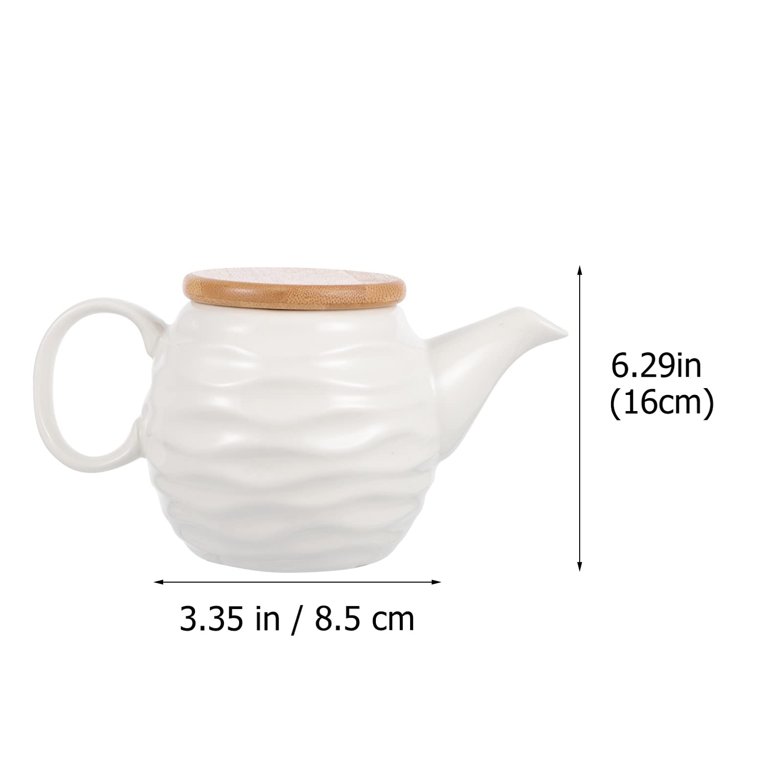 Cabilock 1pc Pot Ceramic Serving Jug Gravy Pitcher Honey Pitcher Coffee Steaming Pitcher Ceramic Milk Pitcher Coffee Creamer Pourer Creamer Cup Sauce jugs Olives with Cover Bamboo White