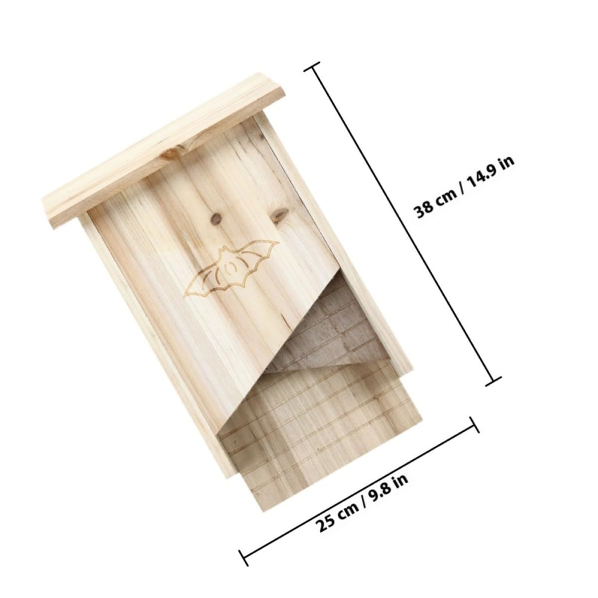 Operitacx Casetta per Pipistrelli Fatta a Mano da Esterno in Legno Beige