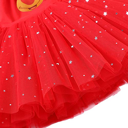 ZNYUNE Girls Dance Dresses Long Sleeve Ballet Outfit Leotard B214_RedElk_XXL - Thumbnail 6