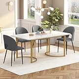 【Table à manger multifonctionnelle】La table est dotée d'un cadre métallique robuste qui lui assure une grande stabilité. Le plateau est fabriqué en MDF de haute qualité, résistant aux taches et facile d'entretien. Les patins réglables sur les pieds s'adaptent à différents environnements et types de sols.