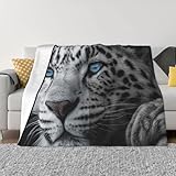 Überwurfdecke für Couch, ultraweiche Micro-Fleece-Decken, schwarz-weiße Tiger-Decke, warm, gemütlich, dick, leicht, Flanell, flauschige Decken für Bett, Wohnzimmer, Sofa, Heimdekoration, alle