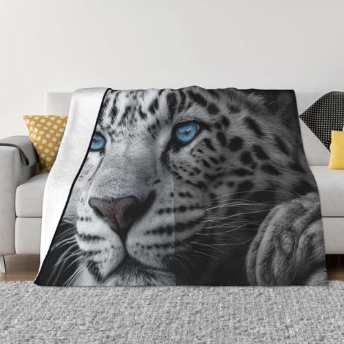 Überwurfdecke für Couch, ultraweiche Micro-Fleece-Decken, schwarz-weiße Tiger-Decke, warm, gemütlich, dick, leicht, Flanell, flauschige Decken für Bett, Wohnzimmer, Sofa, Heimdekoration, alle