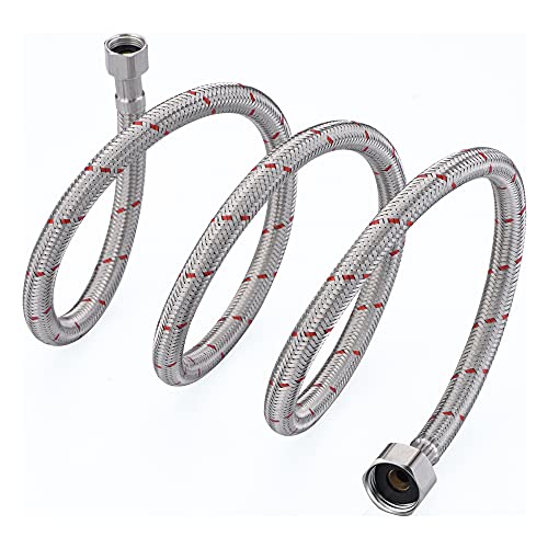 sumerain 48 Inch Length Faucet Flexible Hose 1/2-inch FIP x 3/8-inch Compression Braided Stainless Steel Supply Lines for Bathroom Faucet, Pack of 2 - Thumbnail 5
