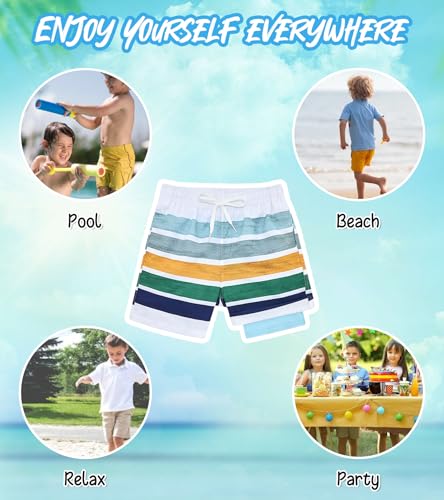 Belovecol Boys Swim Trunks with Compression Liner Anti-Chafe Swim Shorts Quick Dry UPF 50+ Bathing Suits Swimwear 7-20T4