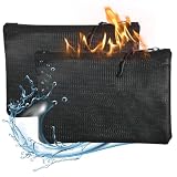 2 sacchetti portadocumenti ignifughi e impermeabili (20,5 x 13,5 cm), resistenti al calore fino a 4200 ℉, protezione sicura per passaporti, contanti e documenti importanti