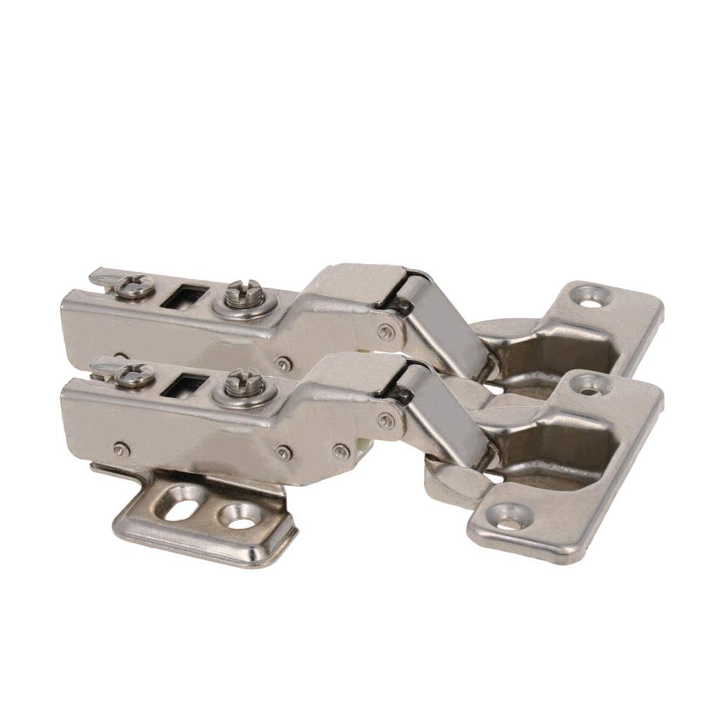 MroMax Cold Rolled Steel Face Frame Concealed Wardrobe Full Overlay Door Hinges 100 x 62 mm Middle Bend (Half Cover) 2pcs