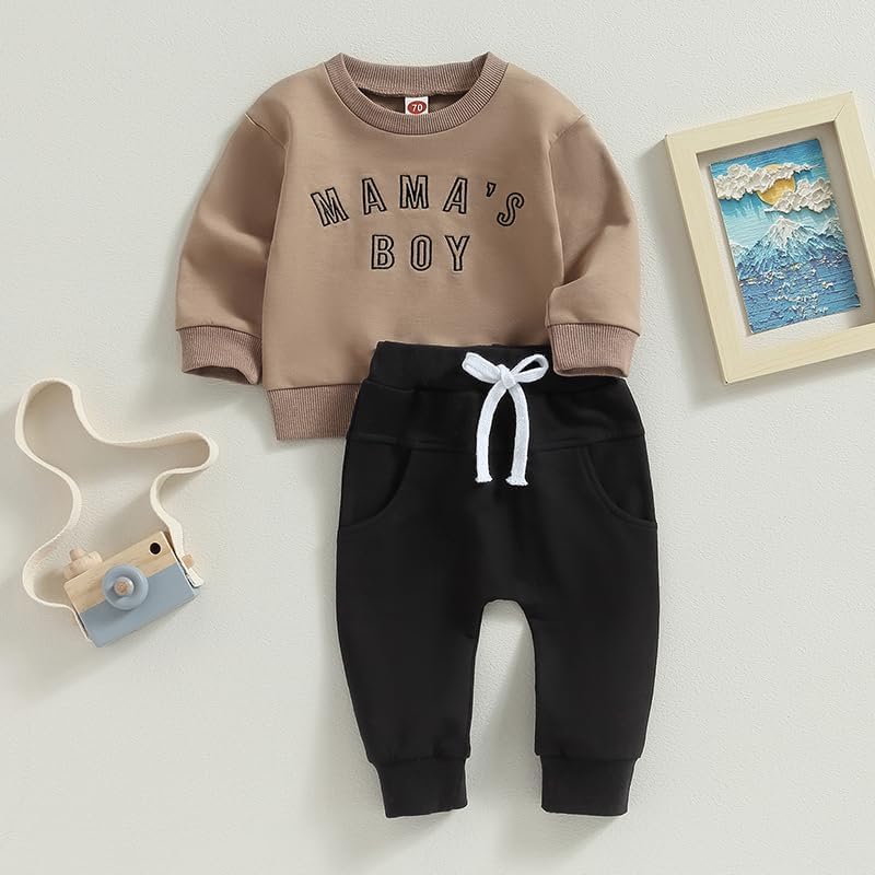 Miniatura 2 de Conjunto de ropa de otoño para bebé niña y niño, sudadera de manga larga con letras, pantalones y pantalones para otoño e invierno