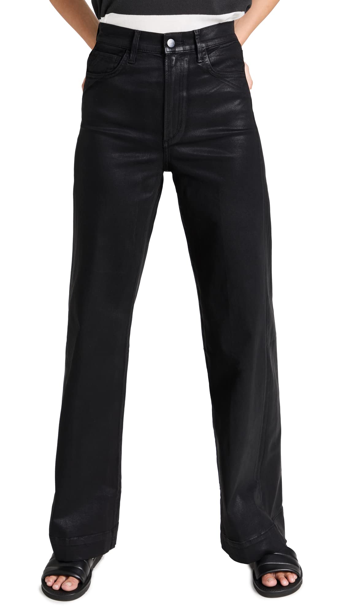Joe's Jeans Womens The Mia Coated Wide Leg