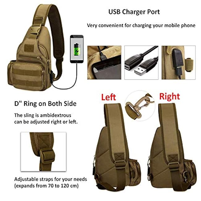 BAIGIO Tactical Sling Backpack Bag for Men Molle Crossbody Shoulder Bags Military EDC Chest Pack One Strap Daypack
