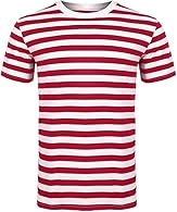 CLASSIC DESIGN: Timeless horizontal striped pattern t-shirt with crew neck and short sleeves, perfect for casual everyday wear VERSATILE STYLE: Available in three striking colour combinations - black/white, blue/white, and red/white stripes UNISEX FI...