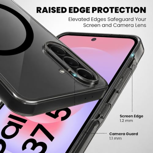 Image of Elzzi Anti Scratch Semi Translucent Cover for Samsung A37 Case, Premium PC + TPU Magnetic Phone Cases Drop Proof, Compatible with Magsafe Slim Never Yellowing Shockproof
