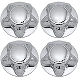 OxGord Center Caps Best for 97-04 Ford F-150, Expedition & 98-03 Navigator - Snaps Over Factory Aluminum & Steel Wheel with 12/14mm 5-Lug Bolts - OEM Replacement YL34-1A096-DA (Pack of 4) - Chrome