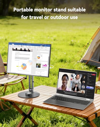 Image of Jakeko Magnetic Portable Monitor Stand 15.6 inch - up to 16 inch 18.5 inch 22 inch Tablet Holder for iPad VESA Mount 75mm for Desk Adjustable Foldable 360 Swivel