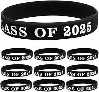 Operitacx 10 Pcs Class of 2025 Graduation Wristbands Silicone Bracelets for Graduation Party